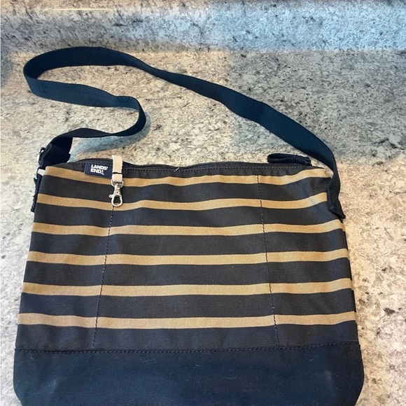 Lands' End Handbags - Lands' End Black and Brown Striped Tote Bag